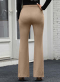 EVALESS Women's Khaki High Waisted Stretchy Flared Work Pants Medium by Deal US