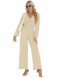 Tanou 2024 Women's Rose Red Smocked Long Sleeve Jumpsuit Romper L by Deal US