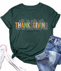 ELDPS Thanksgiving Shirt Women Casual Fall Top Thankful Tee Single Unit - Size L by Deal US