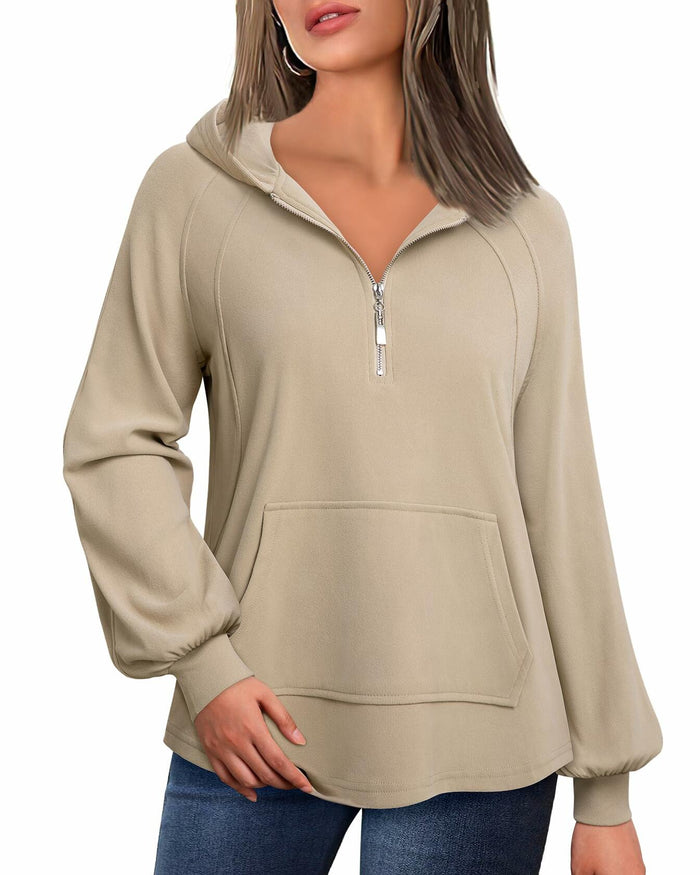 VALOLIA Women's Long Sleeve Tunic Top Ivory Cream Size M by Deal US