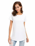 MSHING Women's Short Sleeve Tunic Top Casual T-Shirt Blouse Loose Fit - Size S by Deal US