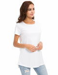 MSHING Women's Short Sleeve Tunic Top Casual T-Shirt Blouse Loose Fit - Size S by Deal US