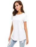 MSHING Women's Short Sleeve Tunic Top Casual T-Shirt Blouse Loose Fit - Size S by Deal US