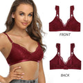 SHEKINI Wireless Padded Lace Bralette Women Size M Wine Red Wireless Bra by Deal US