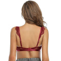 SHEKINI Wireless Padded Lace Bralette Women Size M Wine Red Wireless Bra by Deal US