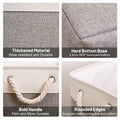 HOdo Home 3PCS Fabric Storage Bins 15x11x9.5in White Grey Collapsible Cubes by Deal US