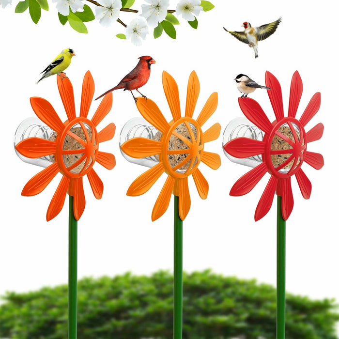 Nature Anywhere Fun Flowers Suet Feeder 3 Pack Outdoor Hanging Bird Feeder by Deal US
