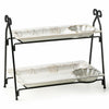 Shell Rectangle Chip and Dip Serving Set Black Tiered Tray Dessert Display