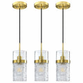 RAINLIGHTING 3 Pack Kitchen Island Pendant Light Clear Glass Brushed Bronze by Deal US