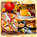 Dandat 6 Pcs Mini Turkey Plates Hand Painted Ceramics Pumpkin Decor by Deal US