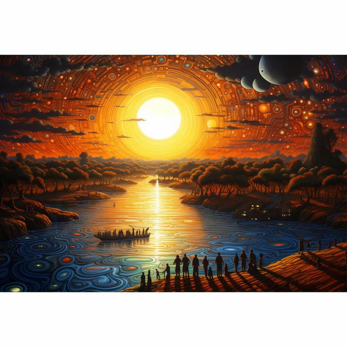 MISITU 1000pcs Jigsaw Puzzle The Sun Rising Challenging 10.24x14.96in by Deal US