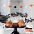 Totelux Halloween Cake Toppers 10Pcs Black Pumpkin Bat Ghost Glitter by Deal US