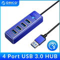 ORICO 4-Port USB 3.0 Hub with 0.49ft Cable Blue Fast Data Transfer by Deal US
