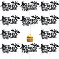 Totelux Halloween Cake Toppers 10Pcs Black Pumpkin Bat Ghost Glitter by Deal US