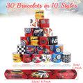 Acehome 48 PCS Kids Slap Bands Wristbands Bulk Vinyl Rolls Car by Deal US