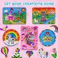 Wooden Foil Art Crafts DIY Unicorn & Princess Painting Kit for Kids Ages 5-12 by Deal US