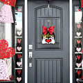 Bolisom Valentine's Day Wood Door Sign Red Love Heart Polka Dot Bow by Deal US