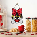Bolisom Valentine's Day Wood Door Sign Red Love Heart Polka Dot Bow by Deal US