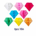 8pcs 10in Paper Honeycomb Balls Multicolor Tissue Pom Poms Party Decor by Deal US
