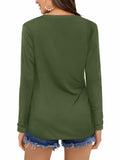 DittyandVibe Womens Long Sleeve V Neck Shirt Olive Green Size L by Deal US