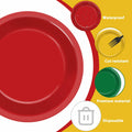 100Pcs Christmas Paper Plates 9" Red Green Disposable Party Tableware by Deal US