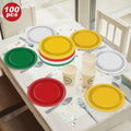 100Pcs Christmas Paper Plates 9" Red Green Disposable Party Tableware by Deal US