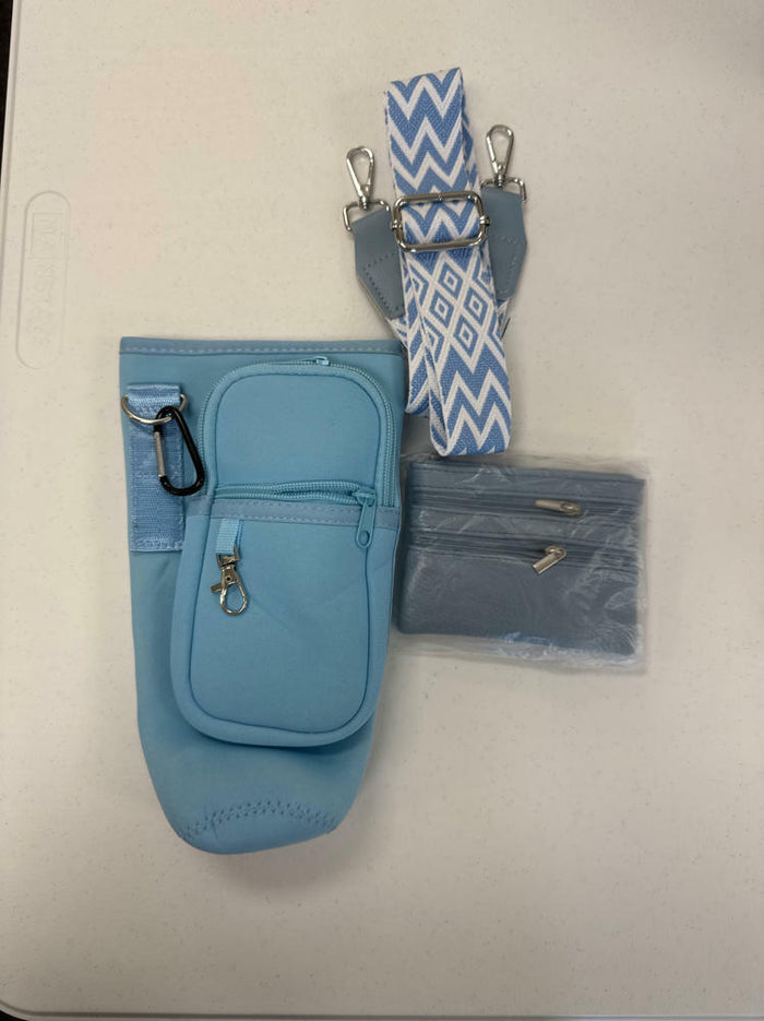 TITPOP Water Bottle Carrier Bag Lightweight Portable for Hiking & Travel - Blue by Deal US