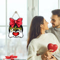 Bolisom Valentine's Day Wood Door Sign Red Love Heart Polka Dot Bow by Deal US