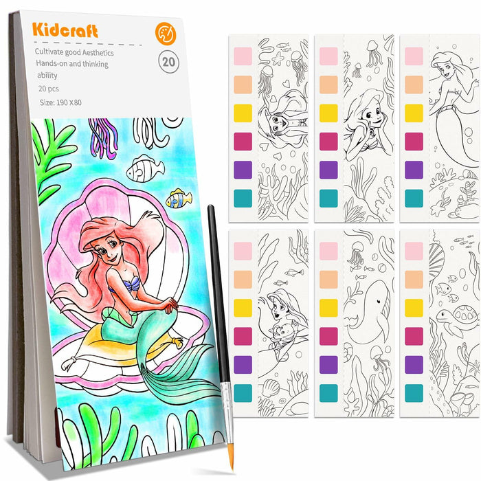Paint with Water Mermaid Coloring Book Kit Travel Toy Mess Free for Kids by Deal US