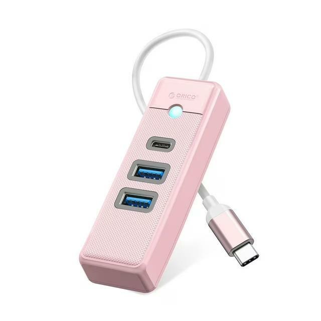 ORICO USB C Hub 3 Ports USB 3.1 to USB 3.0 Adapter Pink with 0.5ft Cable by Deal US