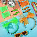 Maiteenly 80s Costume Accessories Set Lace Headband Neon Earrings Gloves by Deal US
