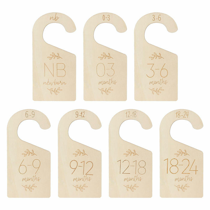 Qianyu Baby Closet Dividers Wooden Double-Sided Organizer Set of 7 by Deal US