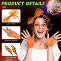 Maiteenly 80s Costume Accessories Set Lace Headband Neon Earrings Gloves by Deal US