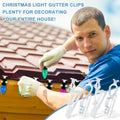 Queekay 30 Pack Clear Christmas Light Clips Universal Outdoor Gutter Shingle by Deal US