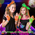 Maiteenly 80s Costume Accessories Set Lace Headband Neon Earrings Gloves by Deal US