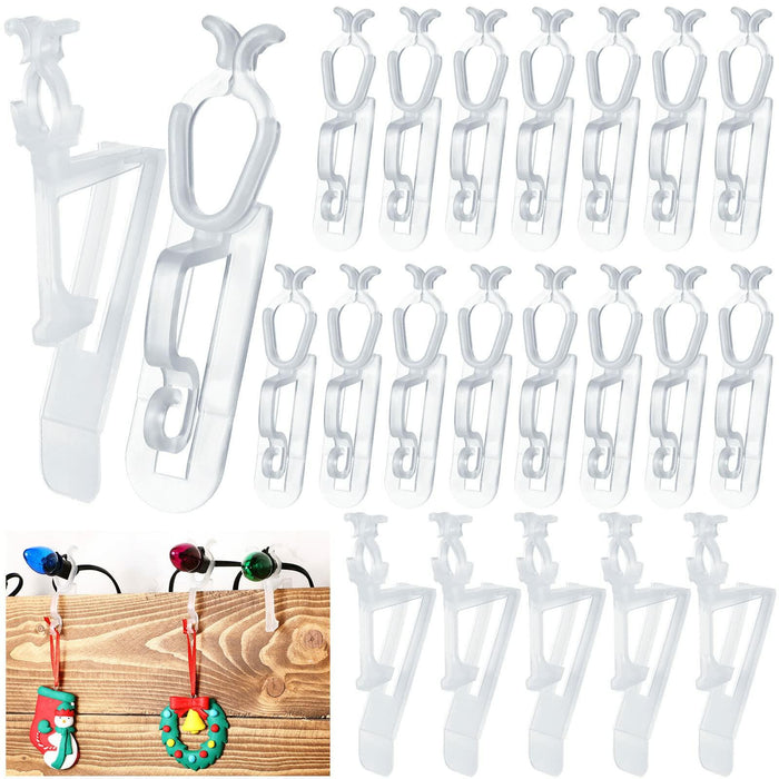 Queekay 30 Pack Clear Christmas Light Clips Universal Outdoor Gutter Shingle by Deal US