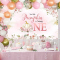 MEHOFOND Fall Pumpkin 1st Birthday Backdrop Banner Pastel Pink 70.8x43.3in by Deal US