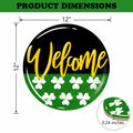 Bolisom St. Patrick's Day Shamrock Wood Door Sign Outdoor Porch Decor by Deal US