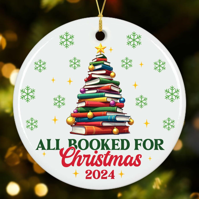 NewEleven Ceramic Christmas Ornament Book Lovers Gift Bookshelf Decor by Deal US