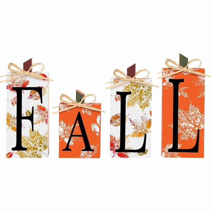 4 PCS Autumn Wood Sign Fall Decor Farmhouse Harvest Thanksgiving Indoor by Deal US