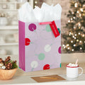 Hallmark 15" Extra Large Holiday Gift Bag Trendy Lights Pink with Tissue & Tag by Deal US