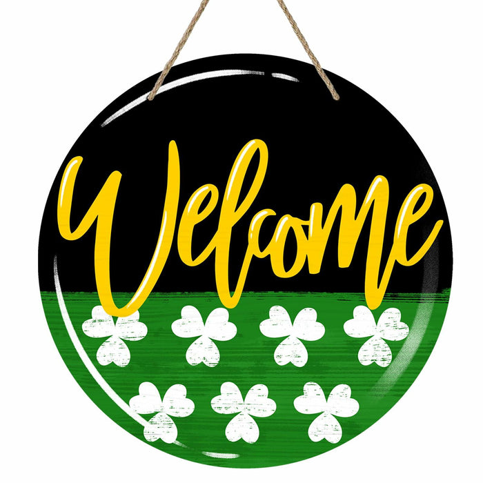 Bolisom St. Patrick's Day Shamrock Wood Door Sign Outdoor Porch Decor by Deal US