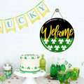 Bolisom St. Patrick's Day Shamrock Wood Door Sign Outdoor Porch Decor by Deal US