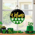 Bolisom St. Patrick's Day Shamrock Wood Door Sign Outdoor Porch Decor by Deal US