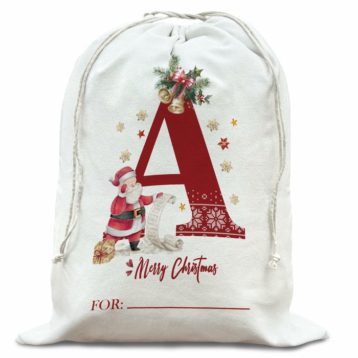 DSHFG Christmas Initial Personalized Drawstring Gift Bag for Women Red by Deal US