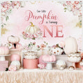 MEHOFOND Fall Pumpkin 1st Birthday Backdrop Banner Pastel Pink 70.8x43.3in by Deal US