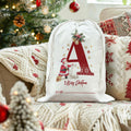 DSHFG Christmas Initial Personalized Drawstring Gift Bag for Women Red by Deal US