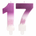 Zi Lan MGJJB-17 Rose Pink Gradient Number 17 Birthday Candle Cake Topper by Deal US