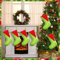 Lunmon 6pcs 18in Red Green Christmas Stockings Faux Fur Holiday Decor by Deal US