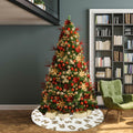 AISENO 48 Inch White Plush Alphabet Christmas Tree Skirt Faux Fur Decor by Deal US